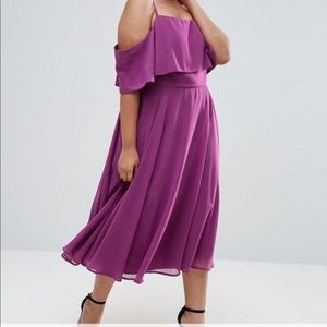 ASOS Cold Shoulder Midi Dress